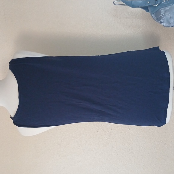 5/$25 Gap women's sl seed print Navy blouse size medium - Picture 6 of 8